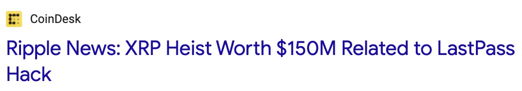 News headline about LastPass hack